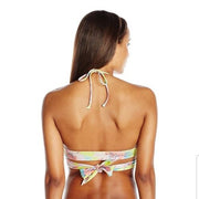 Tori Praver Floral Myra Wrap Bikini Top, Size Small /Limoncello