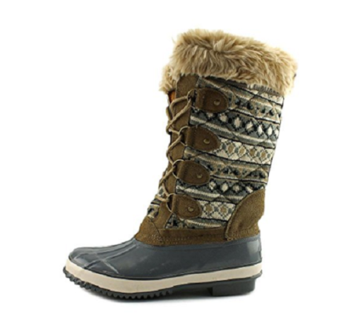 Khombu Melanie Women Round Toe Synthetic Gray Winter Boots, Size 6