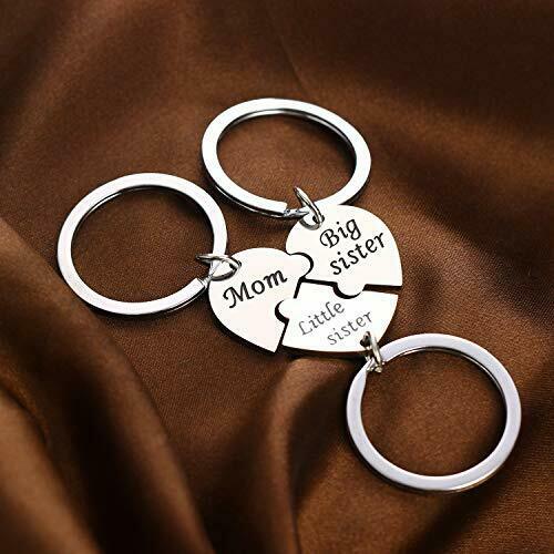Yeeqin 3PCs/Set Mom Big Sister Little Sister Keychains Set Mother Daughters