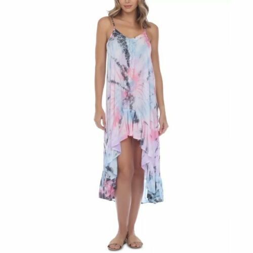 Raviya Women’s Tie-Dye Crochet-Trim High-Low Cover-Up Dress, Size Large