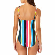 Anne Cole Clearwater Stripe One-Piece Swimsuit, Size 8