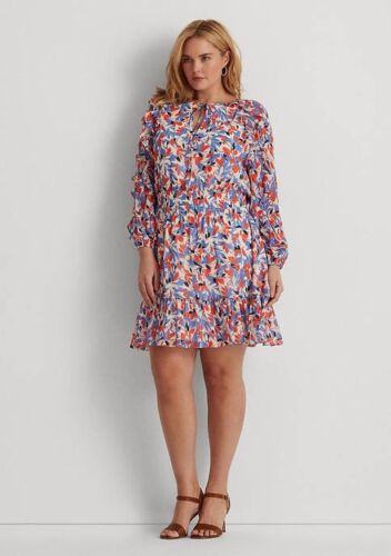 Lauren Ralph Lauren Floral Crinkled Georgette Dress