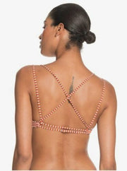 Roxy ORange Honey Athletic Triangle Bikini Swim Top, Size Small