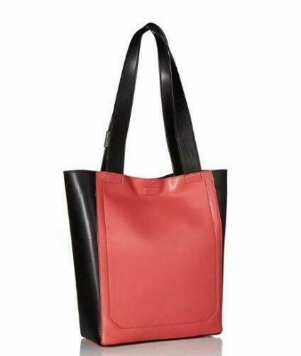 Calvin Klein Black Pink Two Tone Leather Karsyn Tote Bag