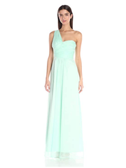 Minuet Womens One Shoulder Straight Maxi Gown, Size Small