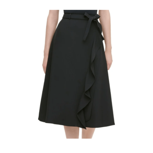 Calvin Klein Ruffled Faux-Wrap Skirt