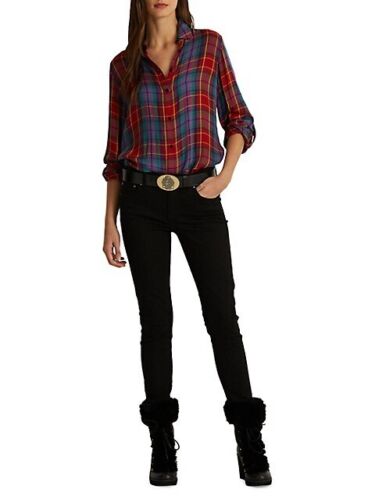 Lauren Ralph Lauren Plaid Roll-Tab-Sleeve Twill Shirt