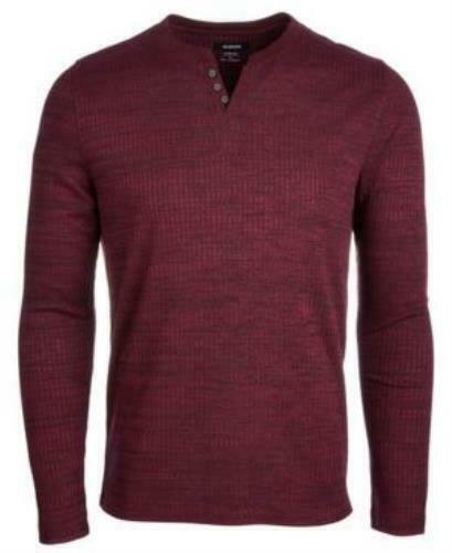 Alfani Mens Textured Space-Dyed Stretch Henley