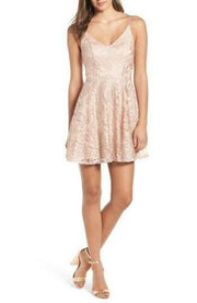 Speechless Juniors Shimmer Embroidered Fit and Flare Dress