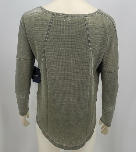 Lucky Brand Womens Slub Casual Long Sleeve Scoop Neck Top, Size XS