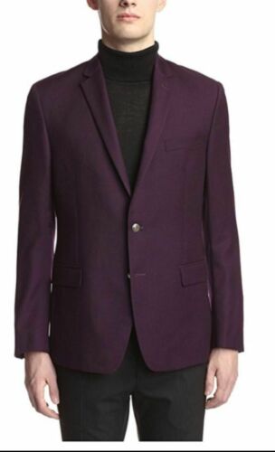 Versace Mens Collection Notch Lapel Purple Sport Coat, Size 38R US