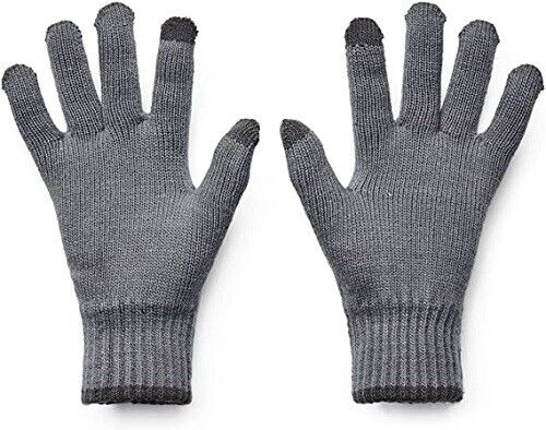 Under Armour Mens Halftime Tech Tip Gloves Pitch Gray Jet Gray Size XL