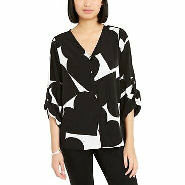 Alfani Womens Gathered Sleeve Hi-Low Blouse, Size Small