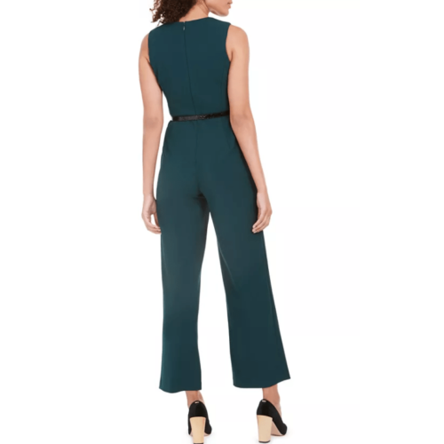 Calvin Klein V-Neck Belted Jumpsuit-12P/Malachite