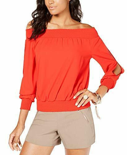 Thalia Sodi Smocked Split-Sleeve Top