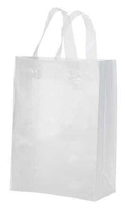 Bags Plastic Clear 250 Frosty Medium Gift Shopping Frosted Cub 8″ x 5 x 10″ H