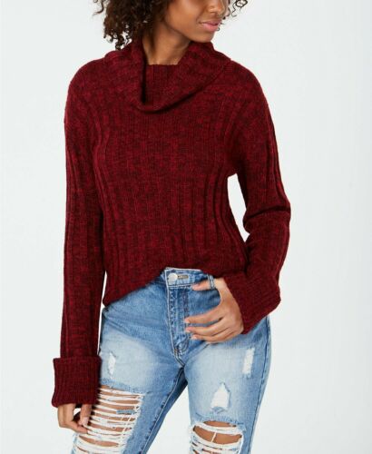 Hooked up by Iot Juniors Marled Cowl-Neck Sweater, Small
