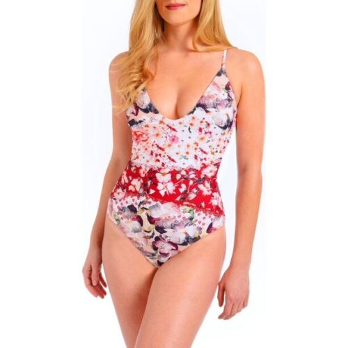 Rachel Rachel Roy Womens Floral Print Halter One-Piece Swimsuit