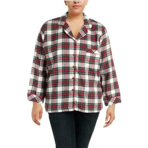 Family PJ'S Womens Red Flannel Plaid Pajamas Sleep Shirt Top, XXL