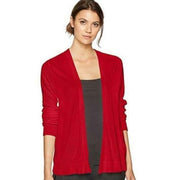 Sag Harbor Womens Long Stitch On Sleeves Open Front Cardigan