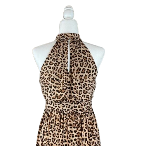 INC Womens Maxi Dress Cheetah-Print Blouson High-Neck