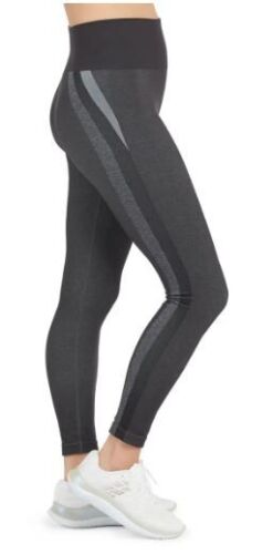 Spanx® Seamless Track Stripe Leggings in Graphite Dust, Size Small