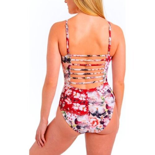 Rachel Rachel Roy Womens Floral Print Halter One-Piece Swimsuit