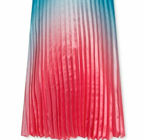 Rare Editions Big Girls Ombré Pleated Charmeuse Dress, Size 14