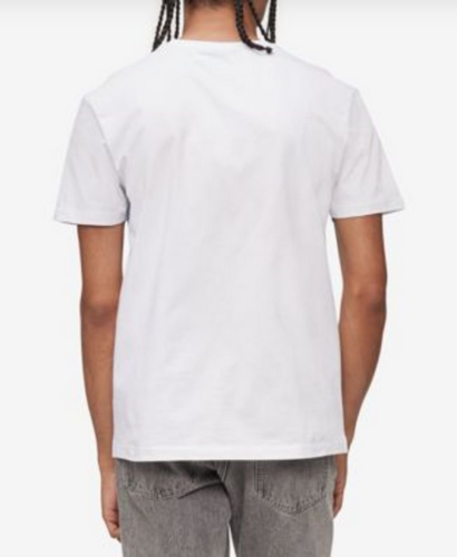 Calvin Klein Mens Chest Stripe T-Shirt Cotton, White, Size XXL