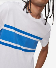 Calvin Klein Mens Chest Stripe T-Shirt Cotton, White, Size XXL