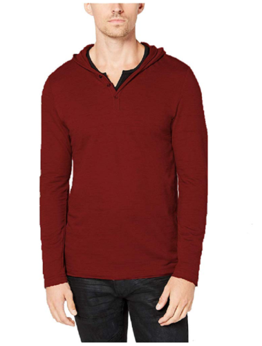 I.n.c. Mens Knit V-Neck Hooded Shirt, Size 3XL