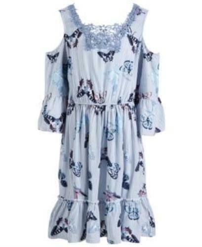 Epic Threads Toddler Girls Butterfly-Print Cold-Shoulder Dress, Size 3T