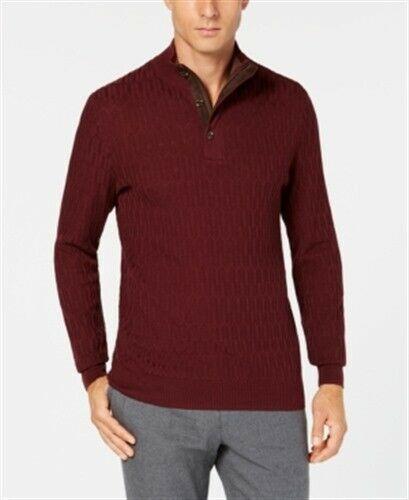 Tasso Elba Mens Supima Mock-Neck Textured Sweater