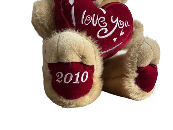 18In,  Dan Dee I Love You Teddy Bear 2010 Collectors Choice Brown Plush Stuffed