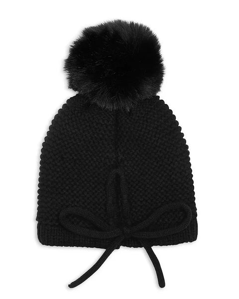 Kyi Kyi Knitted Faux Fur Pom Pom Hat