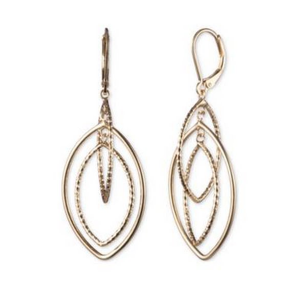 Anne Klein Gold-Tone Orbital Drop Extra Large Earrings