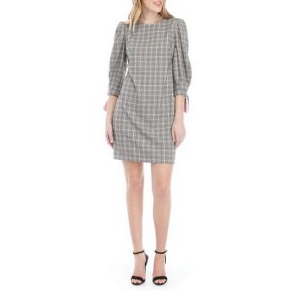 Jessica Howard Womens Plaid Three-Quarter Sleeves Casual Dress, Size 12