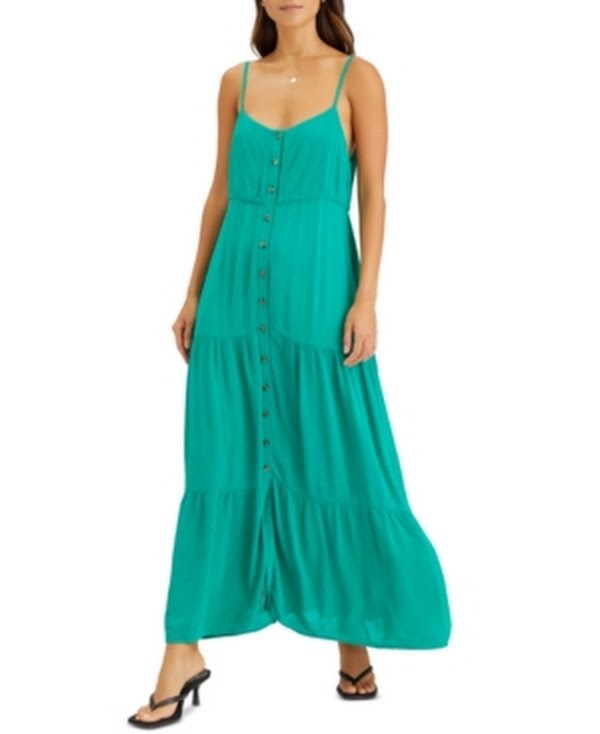 Sanctuary Traveler Maxi Dress Dark Palm Green Size Medium