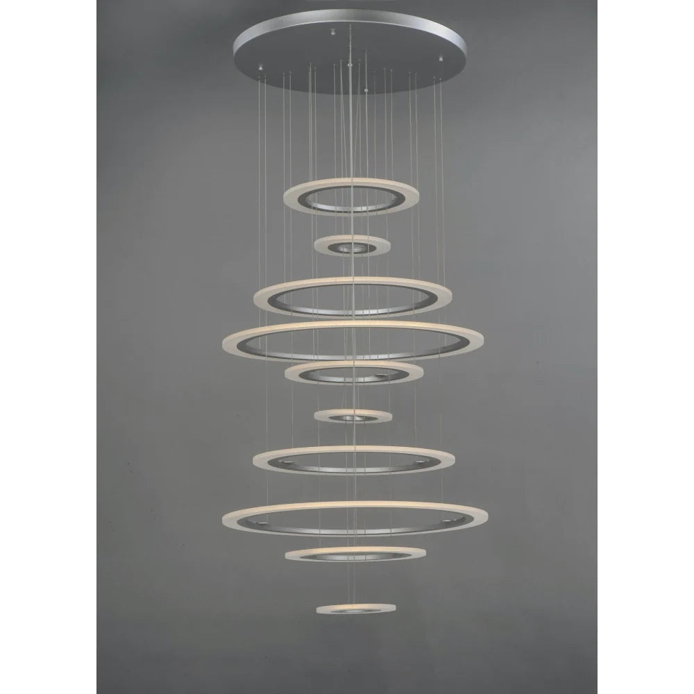 ET2 Saturn II Led 10Light Multi-Light Pendant Matte Silver Finish Matte White