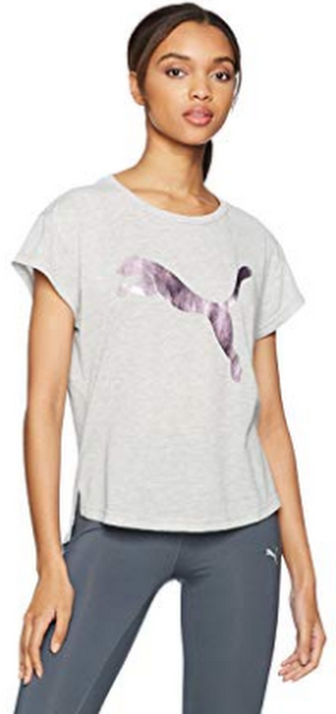 Puma Women’s Urban Sports Trend T-Shirt, Light Gray, Size Medium