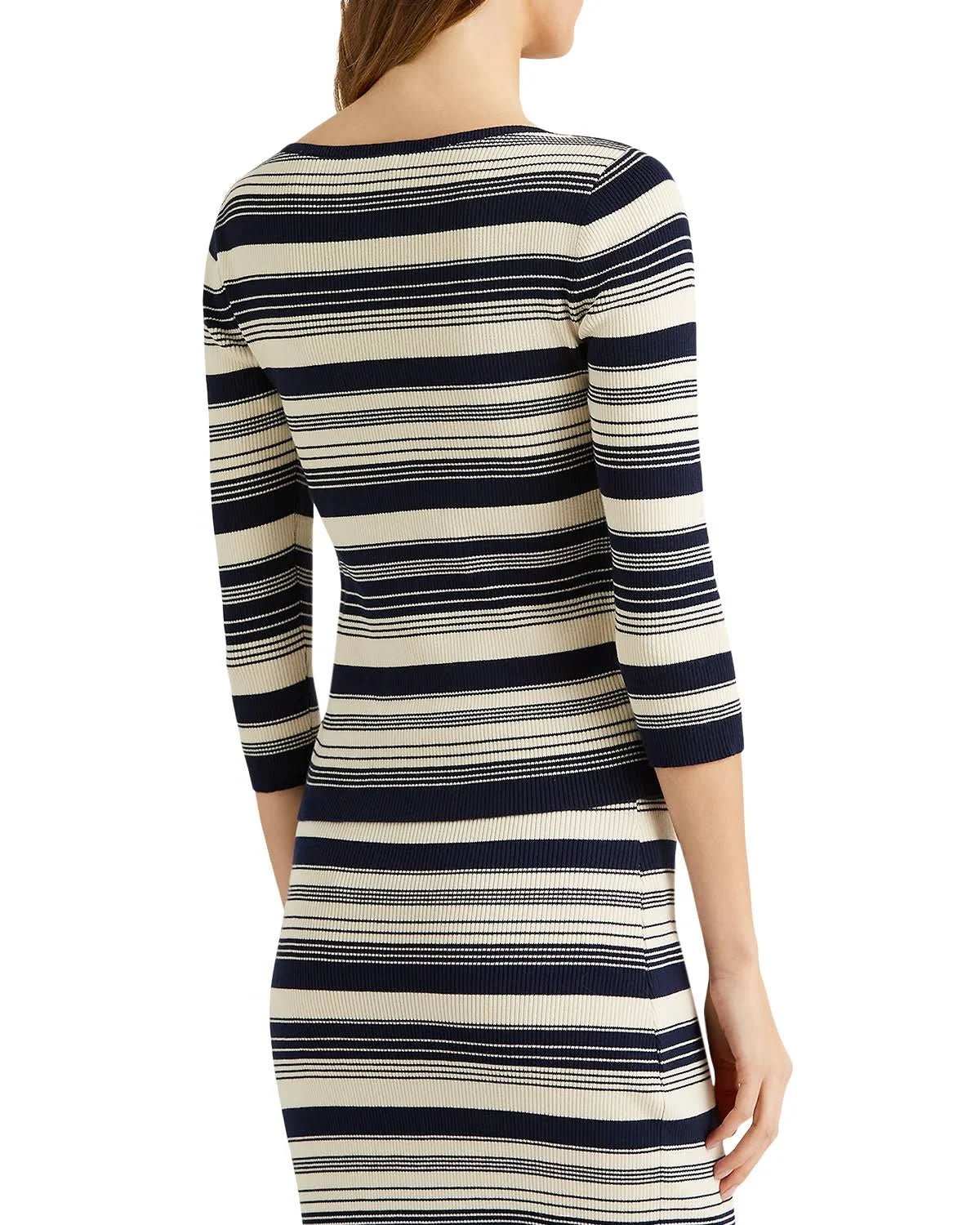 Ralph Lauren Striped Ribbed Boatneck Sweater