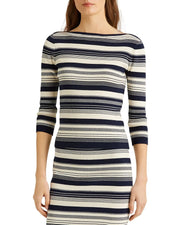 Ralph Lauren Striped Ribbed Boatneck Sweater