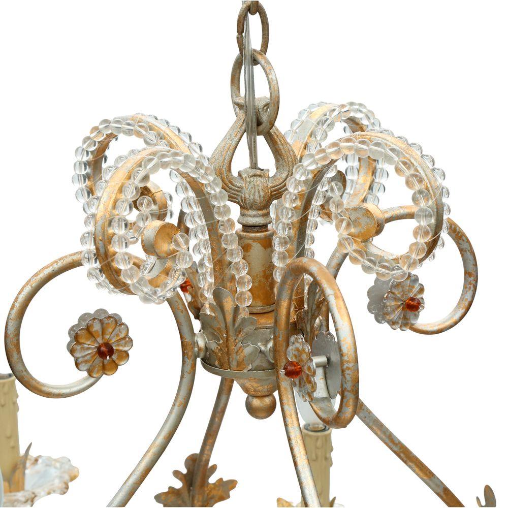 Hampton Bay Allure 8-Light 88-1/2 in. Hanging Silver and Gold Chandelier