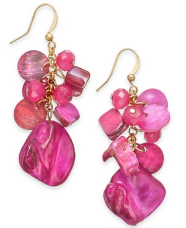 Style & Co Shaky Bead and Shell Drop Earrings