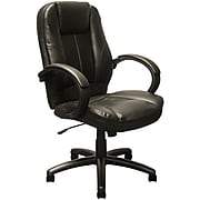 Advantage Extended Mid-back Black Leather Executive Office Chairs (KB-9602B)
