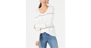 Style & Co Petite Mixed-Media Eyelash Stripe Pullover Sweater Size PM