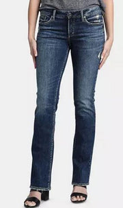 Silver Jeans Co. Women's Stretch Slim Jeans, Dark Indigo, 27x33