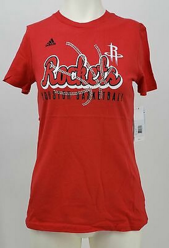 NBA Girls Houston Rockets Middle Basketball Short Sleeve Tee-Red-XL(16)