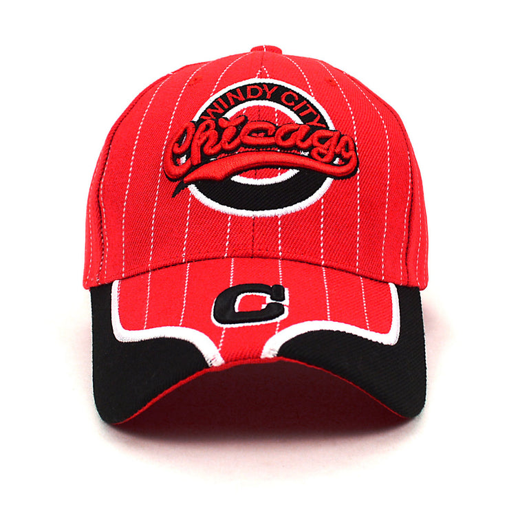 Chicago Windy City Red 3D Embroidered Baseball Cap, Hat