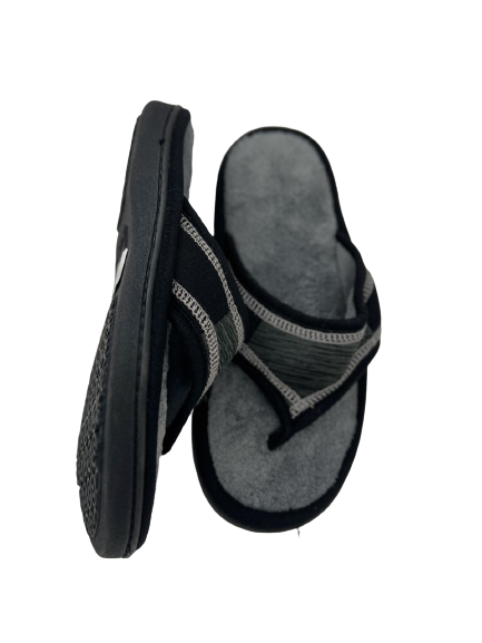Isotoner Signature Womens Size 9.5 10 Cambell Jersey Thong Slipper, Black